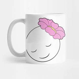 Calm Smile Pink Flower Head Mug